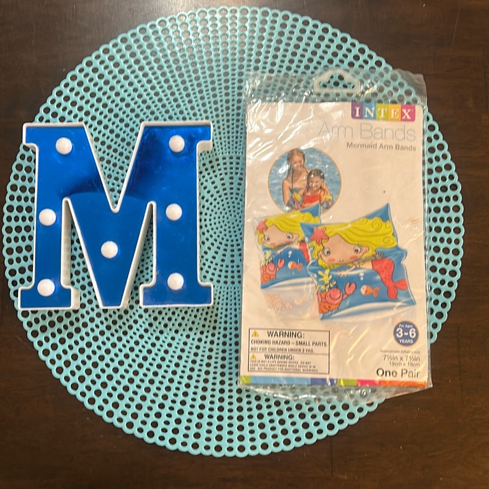 INTEX Inflatable Mermaid Arm Bands One Pair 7.5" x 7.5" for 3-6 years, NEW